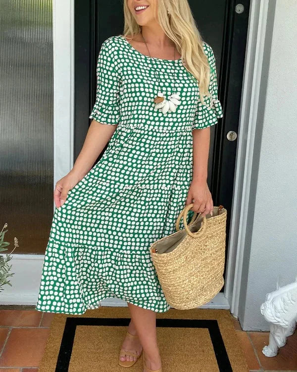 Jessika | Elegantna midi haljina s razigranim volanima