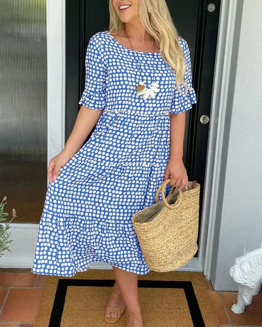 Jessika | Elegantna midi haljina s razigranim volanima