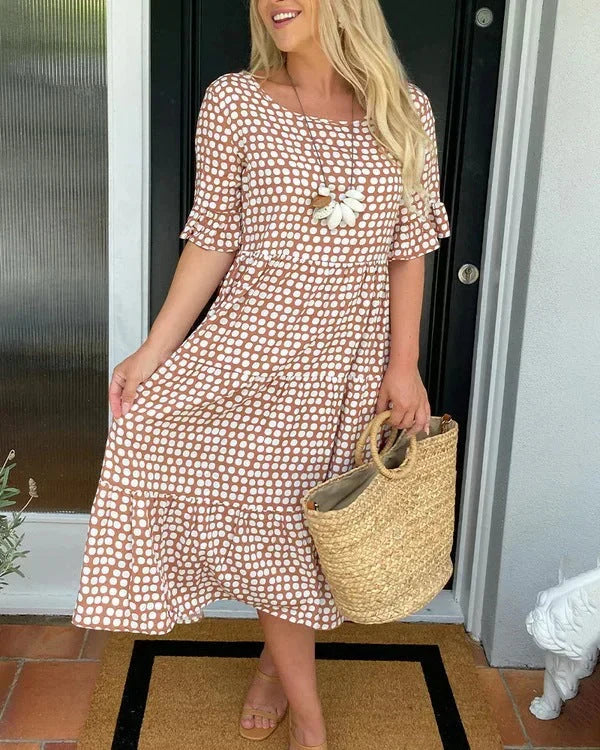 Jessika | Elegantna midi haljina s razigranim volanima