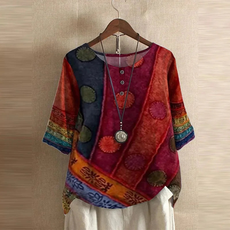 Katya | Boho Tunika s Umjetničkim Uzorkom