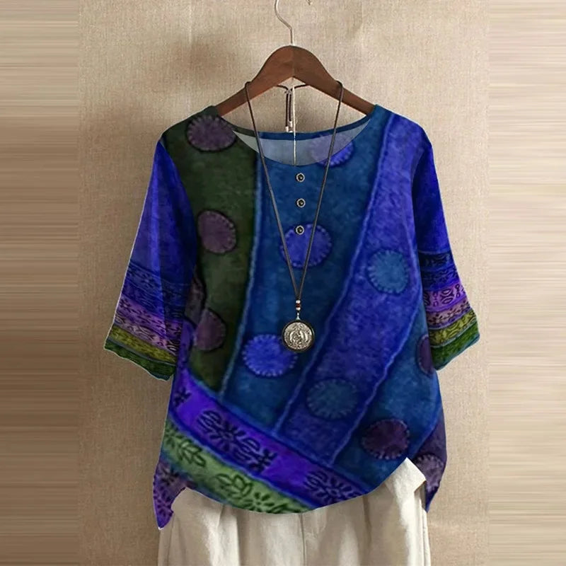 Katya | Boho Tunika s Umjetničkim Uzorkom