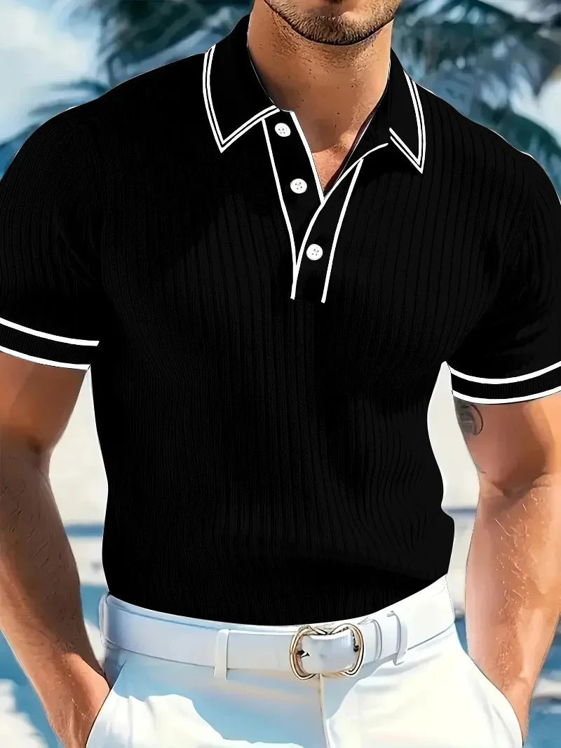Rafael | Rebrasta Polo Majica s Kontrastnim Detaljima