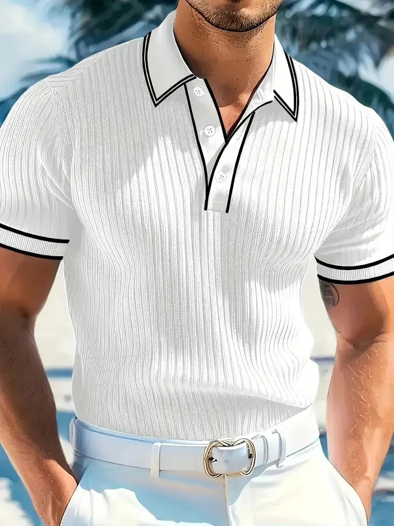 Rafael | Rebrasta Polo Majica s Kontrastnim Detaljima