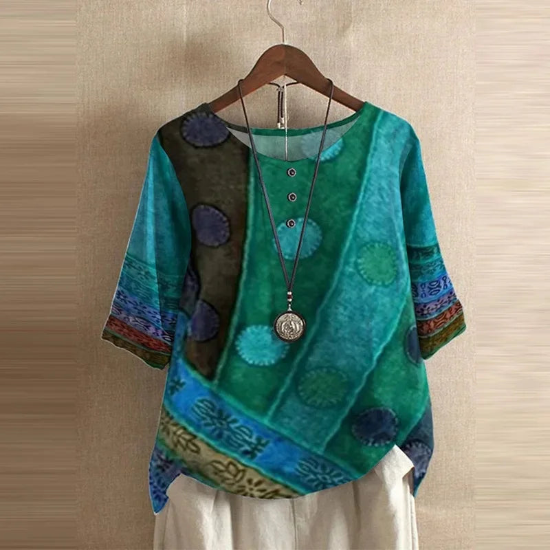 Katya | Boho Tunika s Umjetničkim Uzorkom