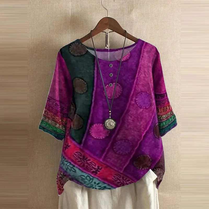 Katya | Boho Tunika s Umjetničkim Uzorkom